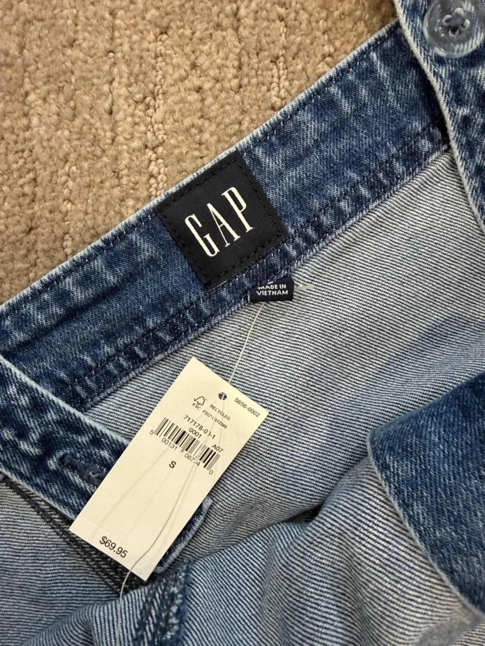 GAP Denim Button-Front Mini Dress - Blue - Picture 2 of 2